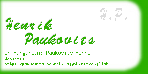 henrik paukovits business card